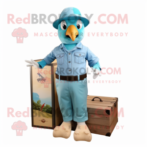 Cyan Dove maskot kostume...