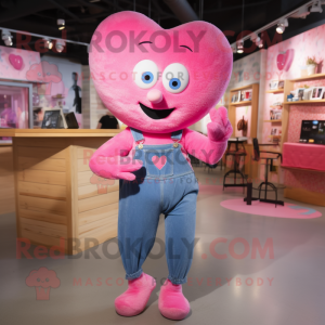 Pink Heart mascotte kostuum...