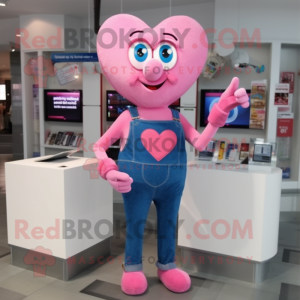 Pink Heart mascotte kostuum...