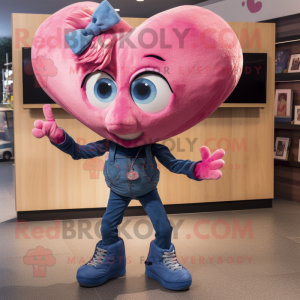 Pink Heart mascotte kostuum...