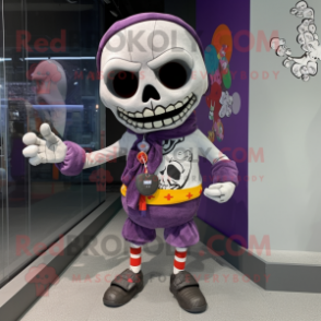 nan Skull mascot costume character dressed with a Romper and Scarves