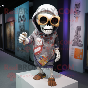 nan Skull mascot costume character dressed with a Romper and Scarves