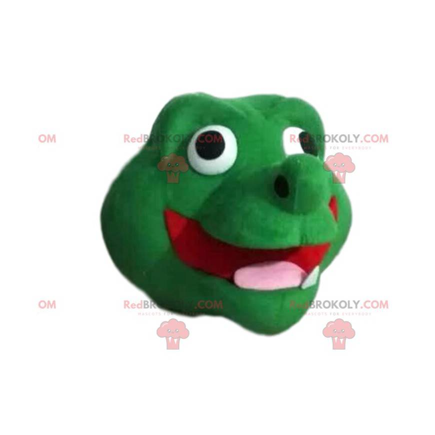 Cabeça de mascote dragão verde super divertida - Redbrokoly.com