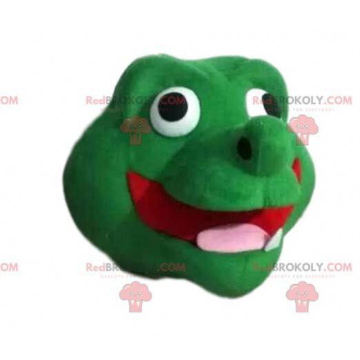 Testa della mascotte del drago verde super divertente -