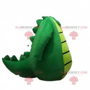 Cabeça de mascote dragão verde super divertida - Redbrokoly.com