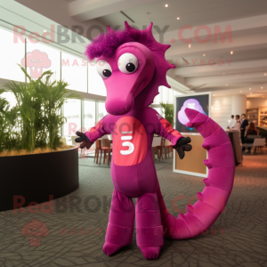 Magenta Sea Horse maskot...