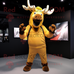 Gold Elk mascotte kostuum...