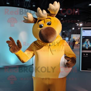 Gold Elk mascotte kostuum...