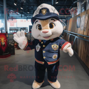 Navy Ceviche mascot costume character dressed with a Bomber Jacket and Suspenders