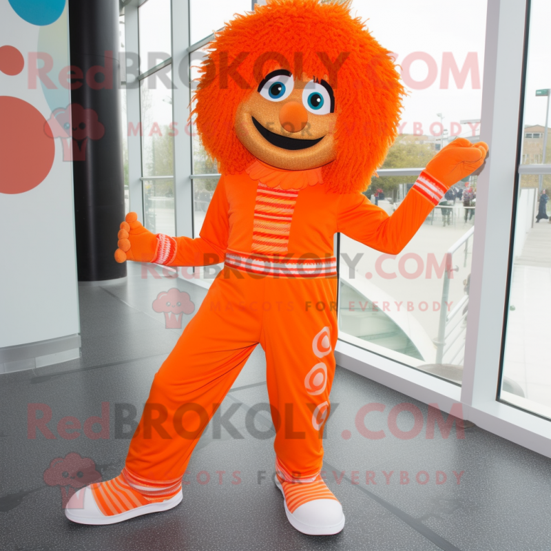 Orange Irish Dancing Shoes mascot costume character dressed with a Jumpsuit and Foot pads Orange Irish Dancing Shoes mascot costume character dressed with a Jumpsuit and Foot pads