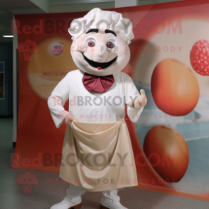 Cream Meatballs mascot costume character dressed with a Poplin Shirt and Headbands