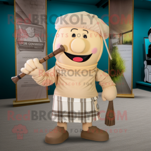 Beige sekkepipe maskot...