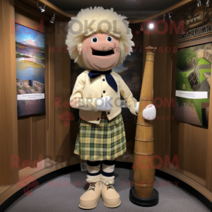 Beige doedelzak mascotte...