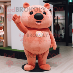 Peach Bear maskot kostume...