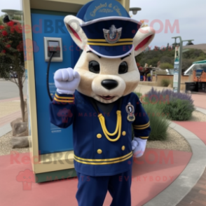 Navy Phone mascot costume character dressed with a Cover-up and Ties