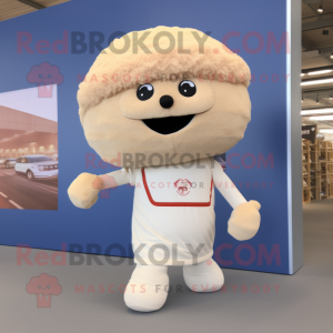 Beige köttbullar maskot...