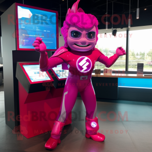 Magenta superheld mascotte...