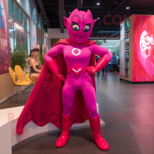 Magenta superheld mascotte...