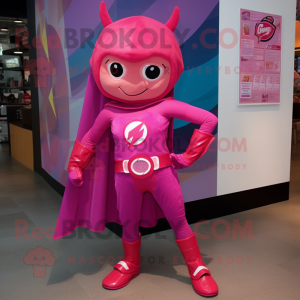 Magenta superheld mascotte...