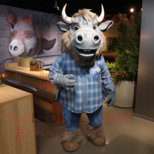 Sølv Buffalo maskot kostume...