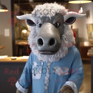 Sølv Buffalo maskot kostume...