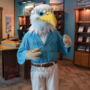 Sky Blue Bald Eagle maskot...