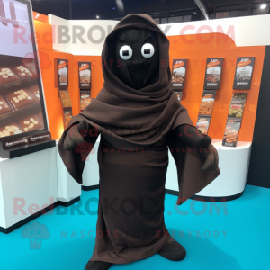 Black Chocolate Bars mascot costume character dressed with a Cover-up and Scarves