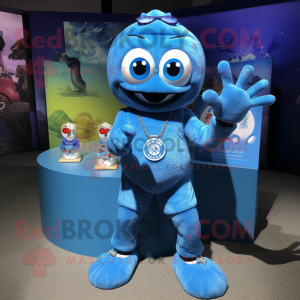 Blue Engagement Ring mascot costume character dressed with a Bermuda Shorts and Keychains