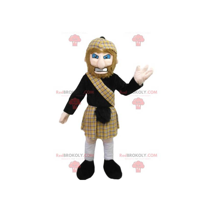 Homem mascote em traje tradicional escocês. - Redbrokoly.com
