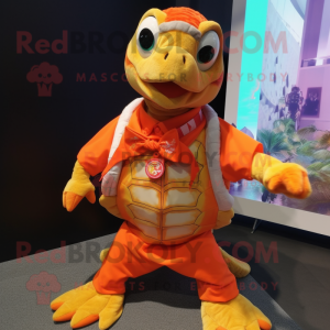 Orange Sea Turtle mascotte...