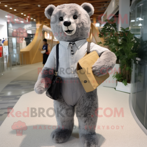 Silver Bear maskot kostym...