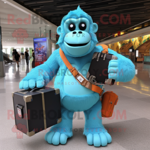 Sky Blue Orangutan mascotte...