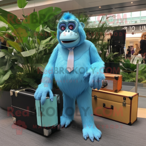 Sky Blue Orangutan mascotte...