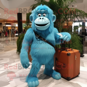 Sky Blue Orangutan mascotte...