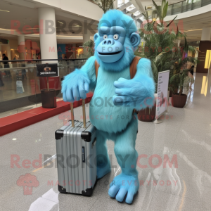 Sky Blue Orangutan mascotte...