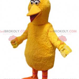 Mascote de pato amarelo muito cômico. Fantasia de pato -