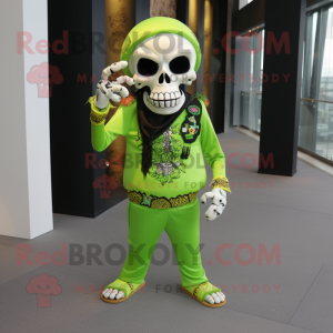 Lime Green Skull mascotte...