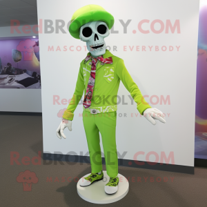 Lime Green Skull mascotte...