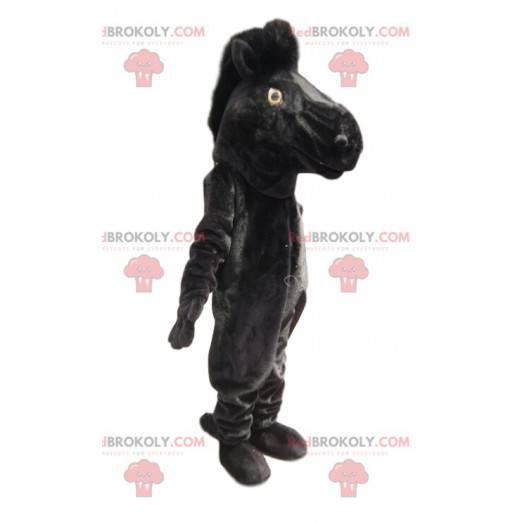 Mascotte de cheval noir. Costume de cheval noir - Redbrokoly.com