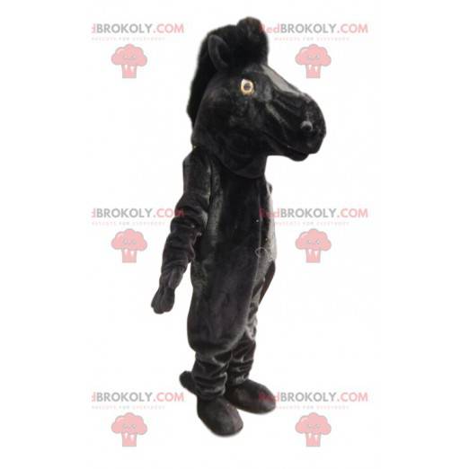 Schwarzes Pferd Maskottchen. Schwarzes Pferdekostüm -