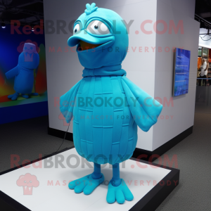 Cyan Hens mascotte kostuum...