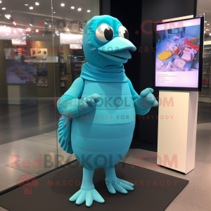 Cyan Hens maskot drakt...