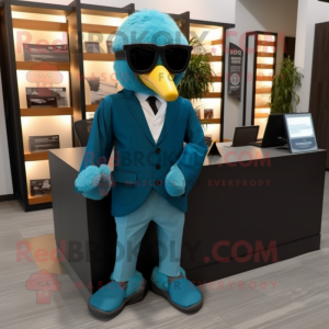 Teal Attorney maskot kostym...