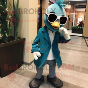 Teal Attorney maskot kostym...