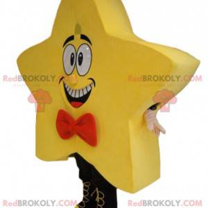 Maskot žluté hvězdy s červeným motýlkem neud - Redbrokoly.com