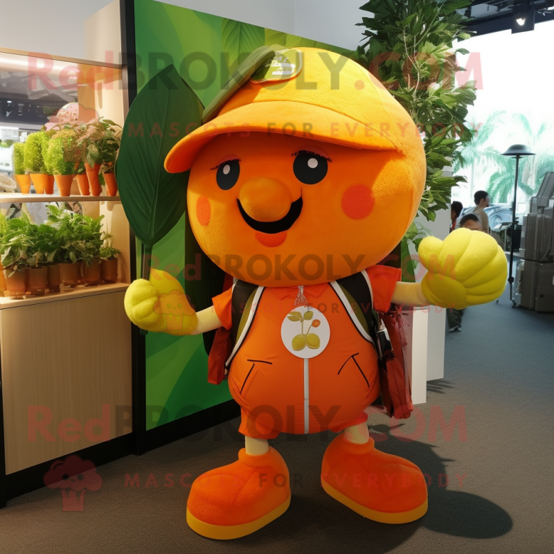 Orange Cherry mascot costume character dressed with a Cargo Shorts and Keychains