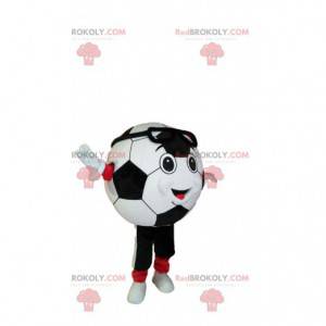 Smiling soccer ball mascot in sportswear - Redbrokoly.com