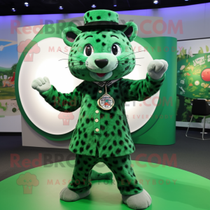 Grøn Jaguar maskot kostume...