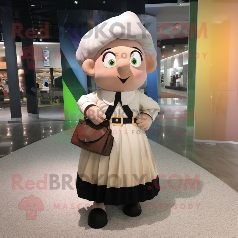 nan Hourglass mascot costume character dressed with a Poplin Shirt and Handbags