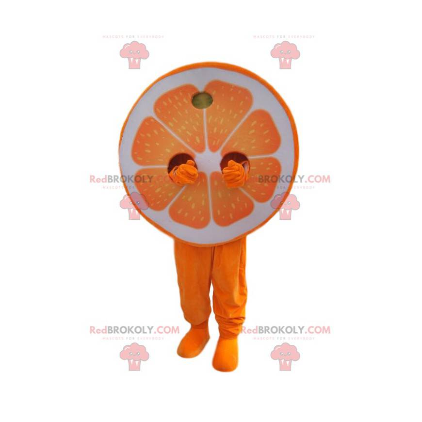 Half orange mascot. Half orange suit - Redbrokoly.com